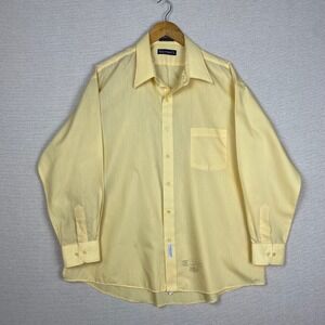 Vtg Damon Button Up Mens Large Yellow Long Sleeve USA Union Made Sanforized